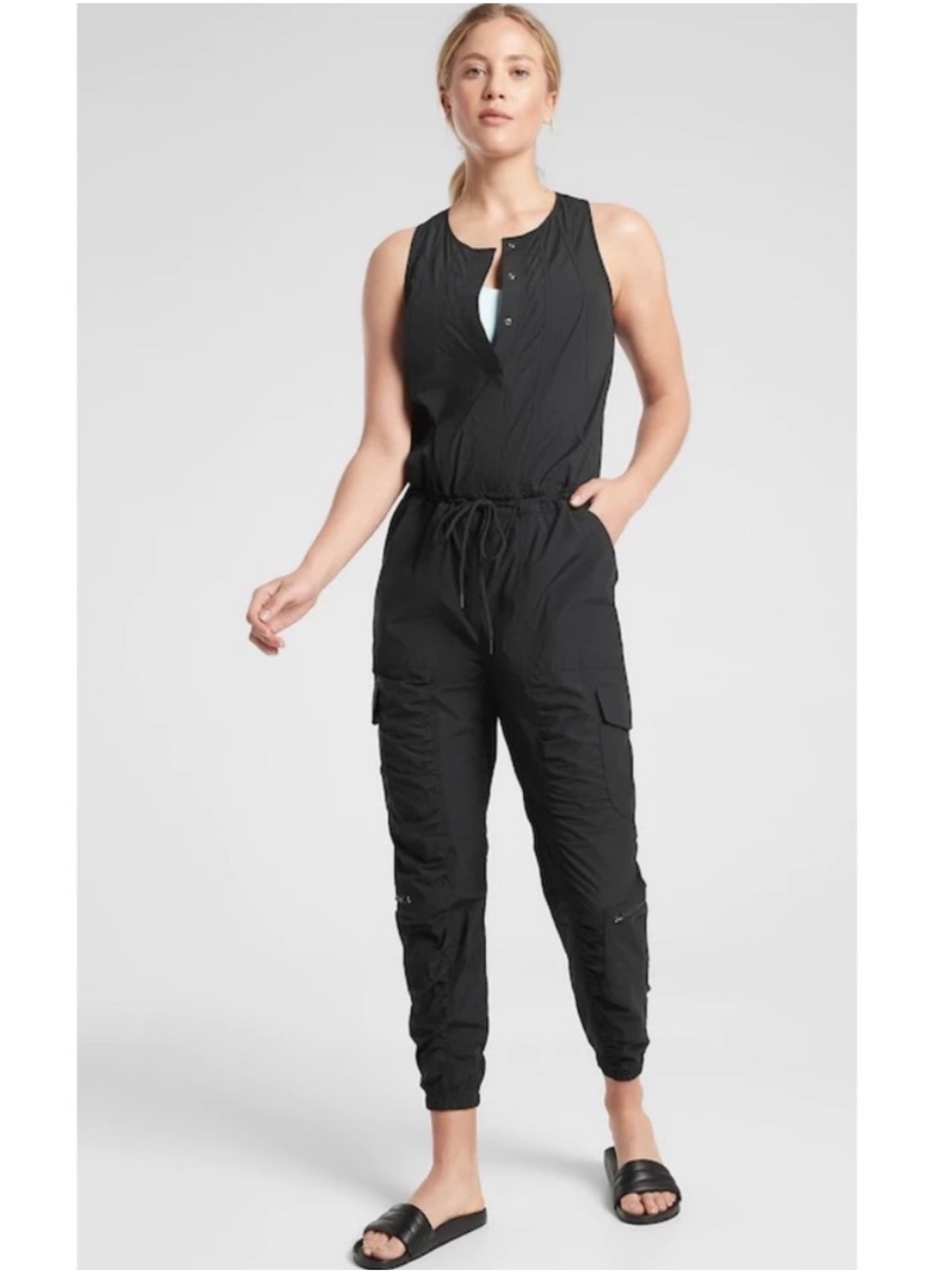 Athleta Canopy Parachute Romper Black #558659